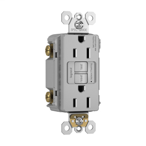 NAFTA-Compliant/Specification Grade Tamper-Resistant 15A GRAY Duplex GFCI