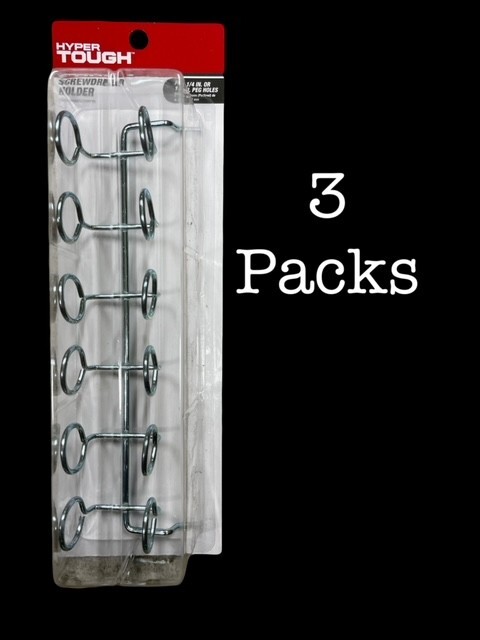 SCREWDRIVER HOLDER (3 PACK) Hyper Tough 1/4 Or 1/8 In Peg Holes Free Shipping