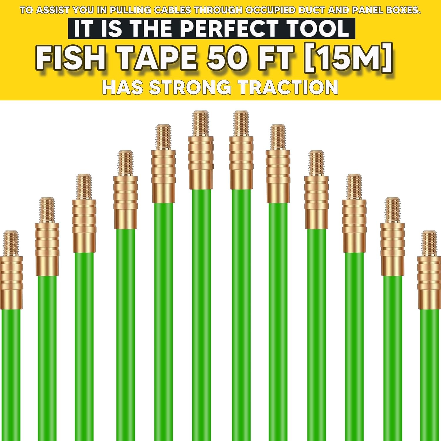 22FT Fiberglass Electrical Wire Running Kit, Wire Fishing Tools Fish Tape Wire P