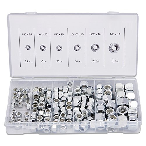hex Nut Assortment Set Nylon Locking Nuts A3 Steel Hex Assorted Kit10&SAE 150 Pc