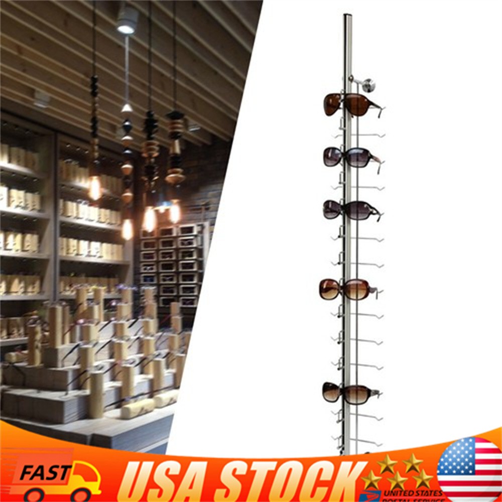10pcs 14 Frame Eyewear Sunglasses Eyeglasses Display Rod Stand w/Lock Aluminium
