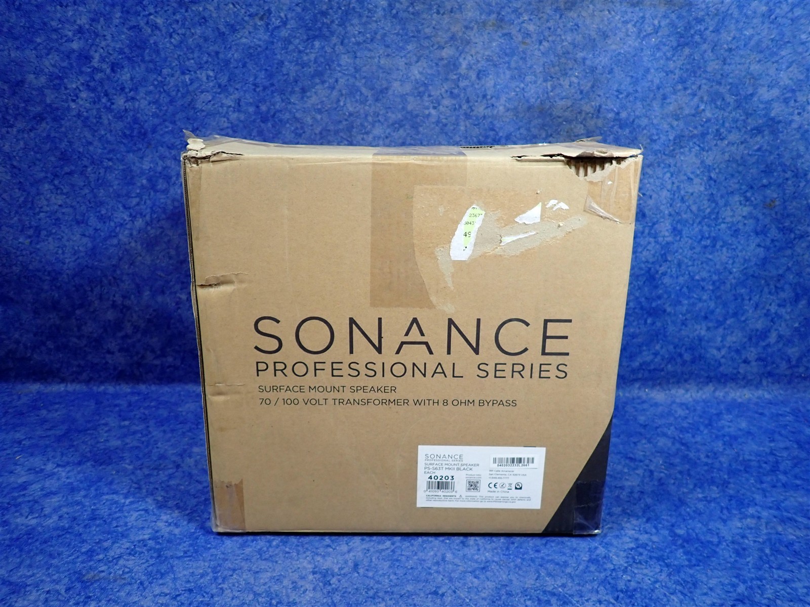 Sonance PS-S63T 6.5" Surface Mount SINGLE Speaker 70V, 100V, 8 Ohm, Black (H23)