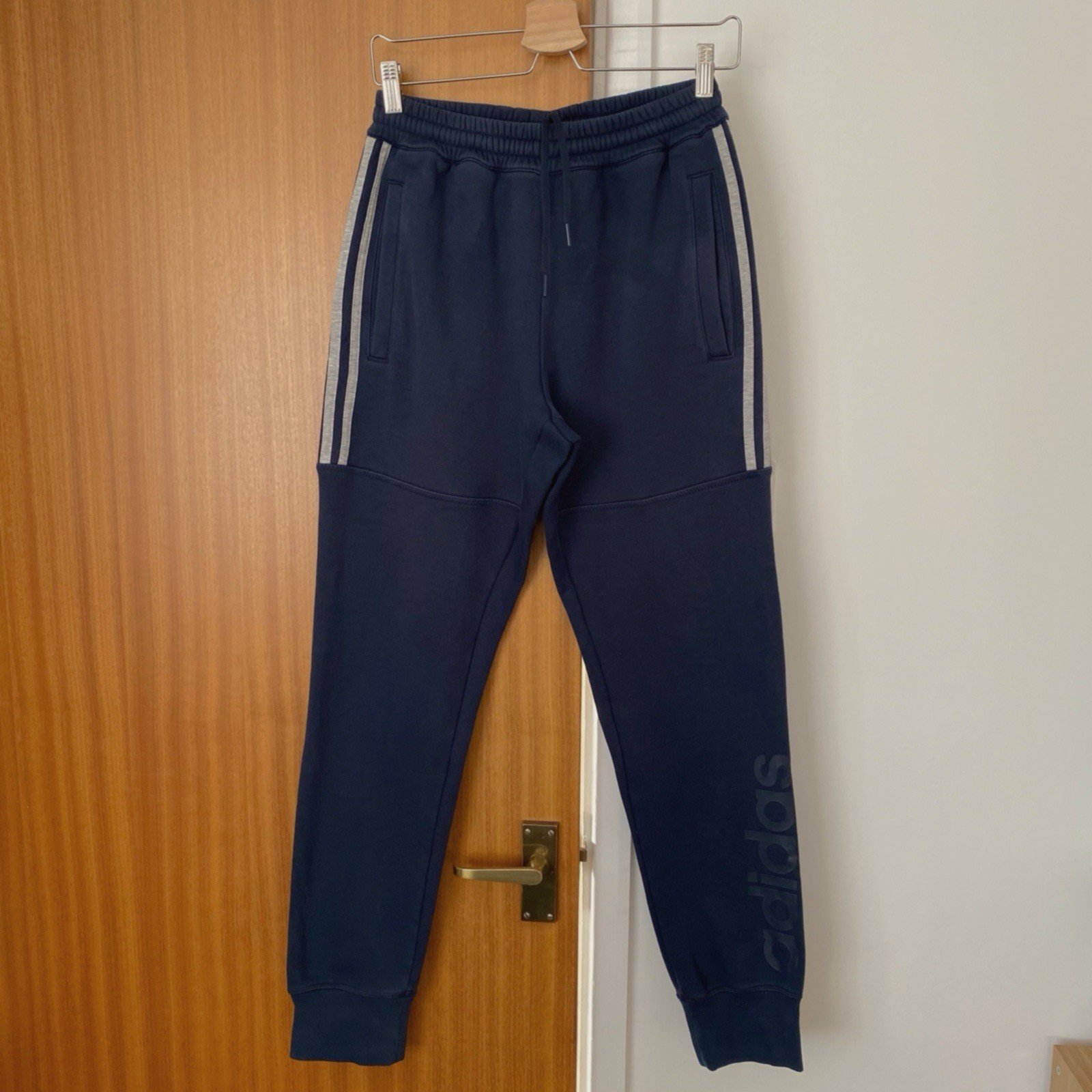 Adidas Sweat Pants Mens Small Blue & Grey Joggers Track Bottoms