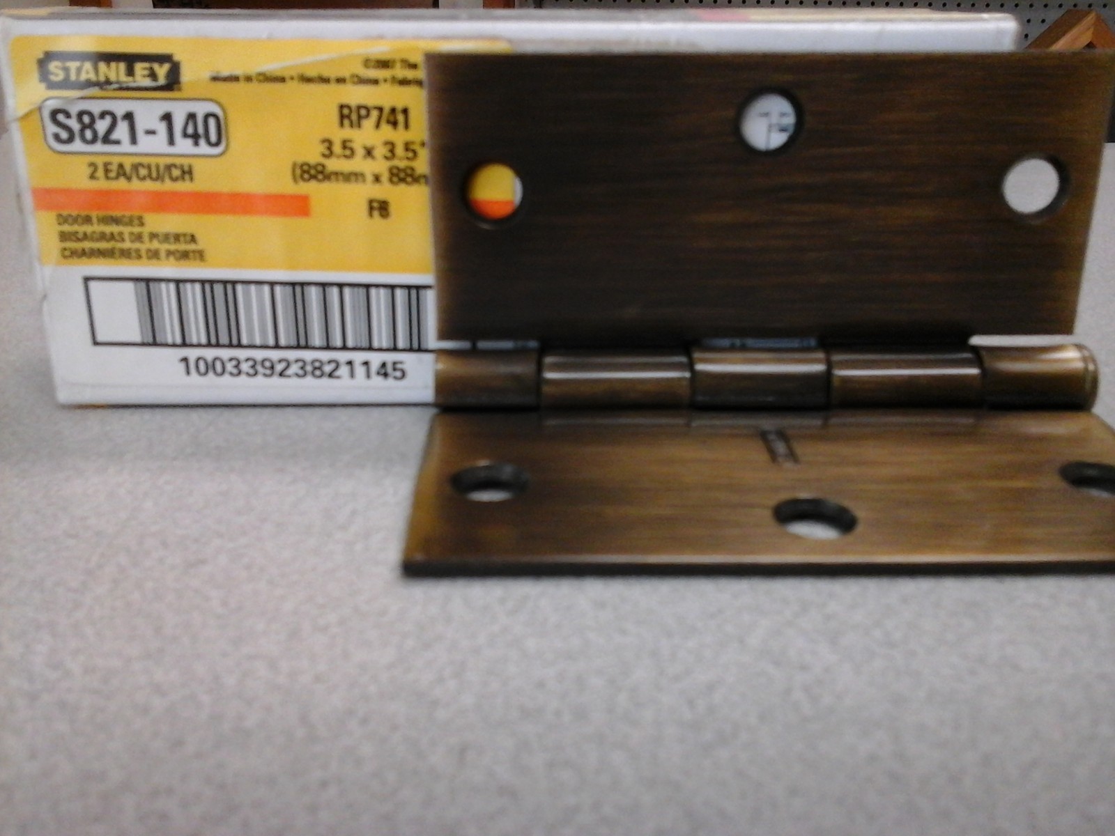 Stanley Door Hinge S821-140 3.5" Antique Brass Finish