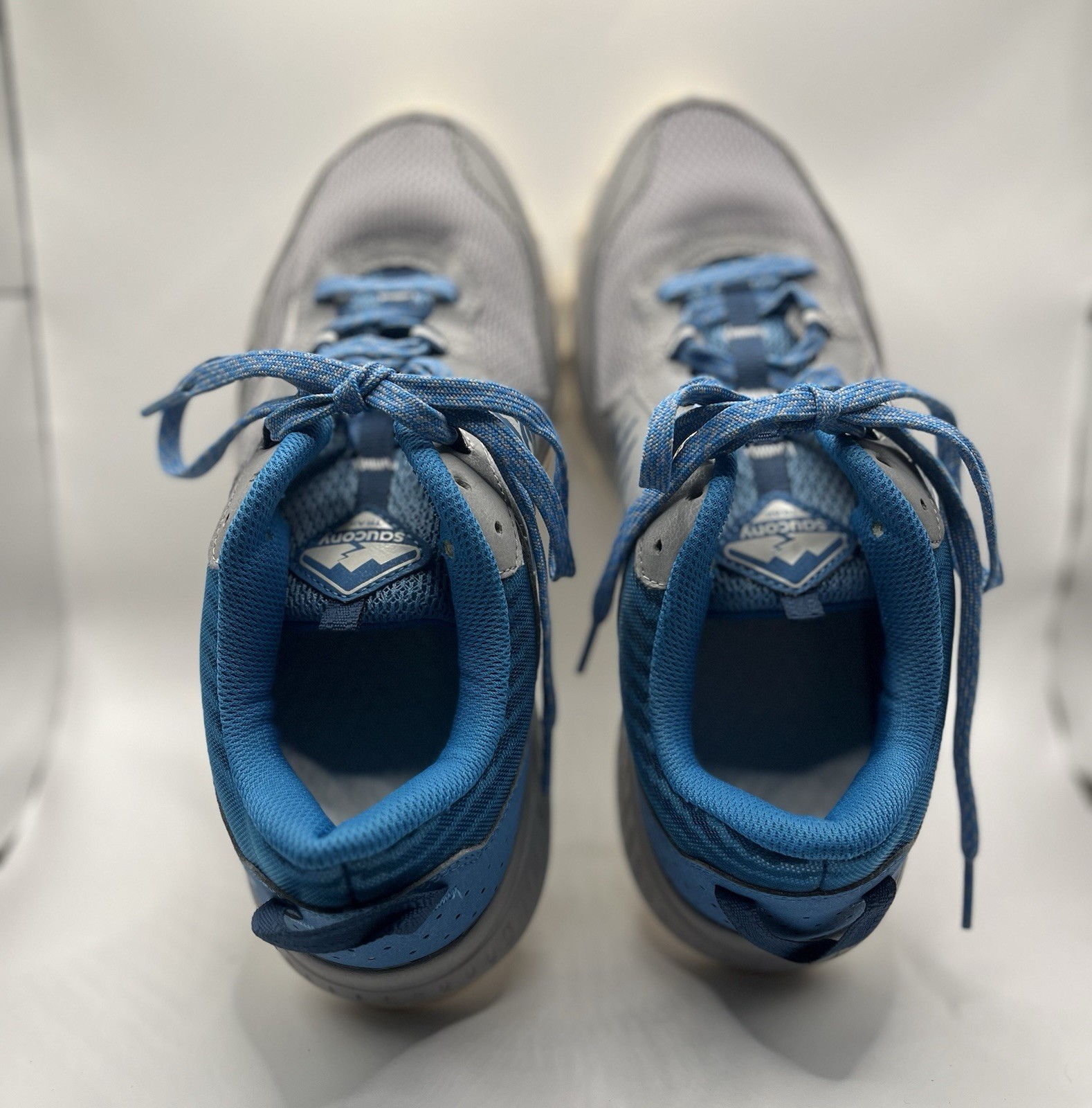 Saucony Excursion TR15 Gray Blue Mesh Running Sneakers Lace Up Low Top
