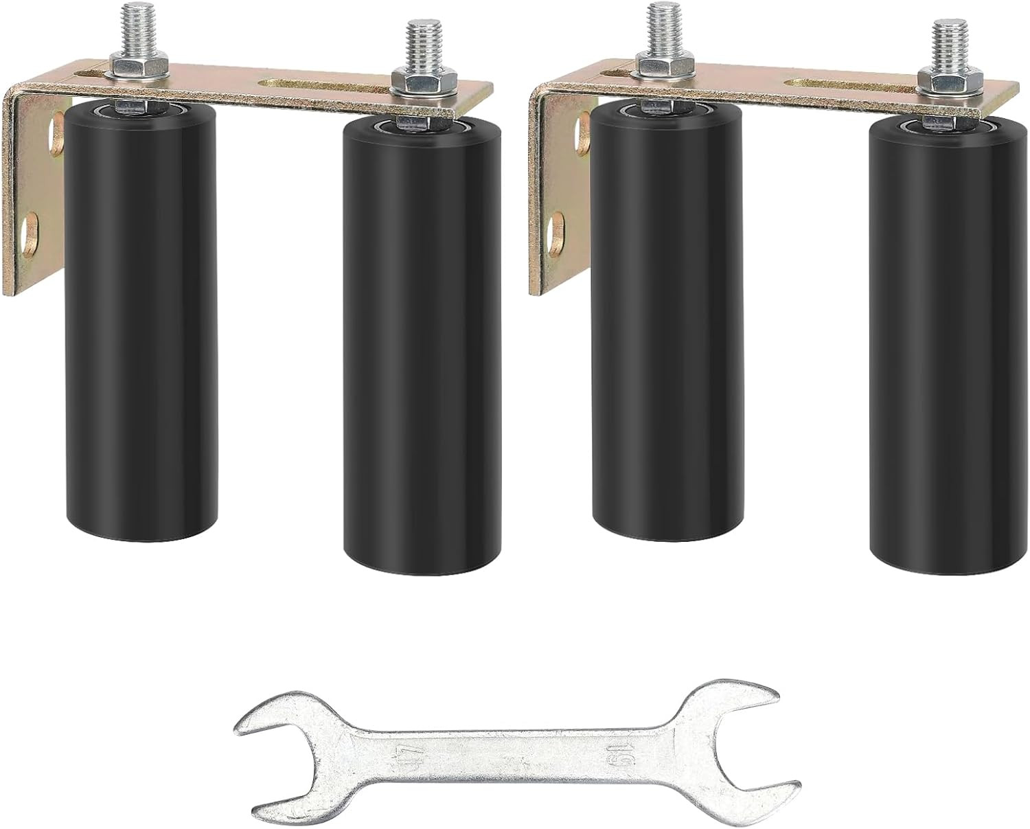 2 Pack 6" Gate Roller Guide with L-Bracket, Universal Adjustable Heavy Duty Slid