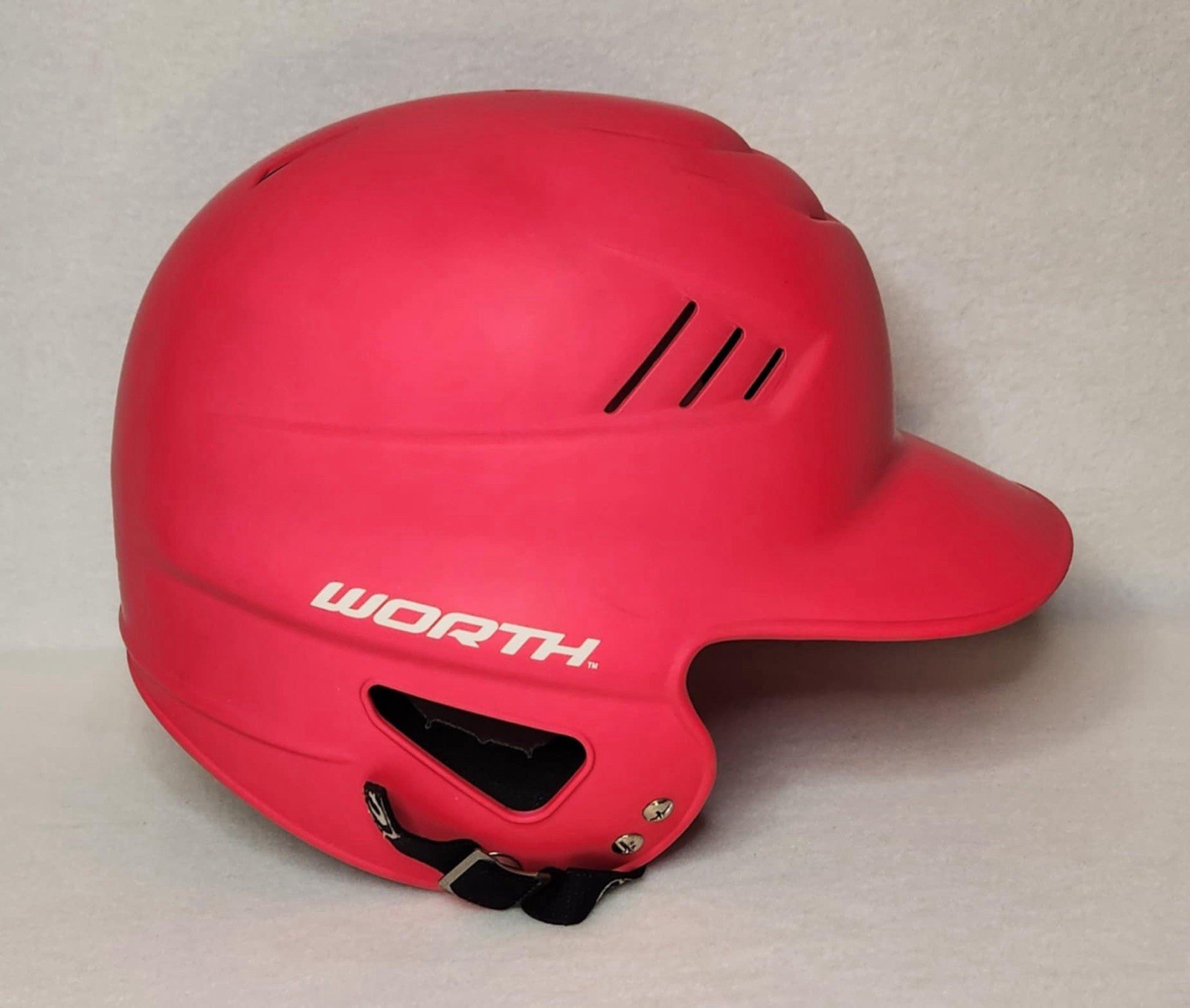 Worth Fastpitch Softball Batting Helmet 60 MPH Matte Pink White