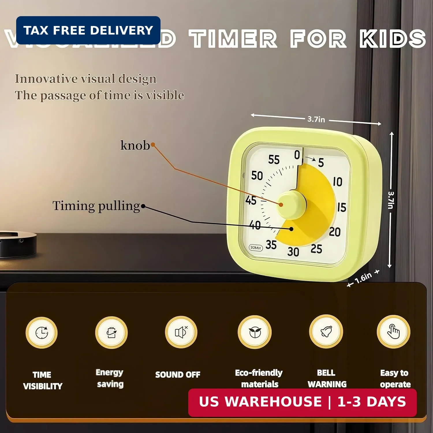 Visual Timer for Kids Timer Home - 60 Minute Kids Visual Timer for Classroom Hom