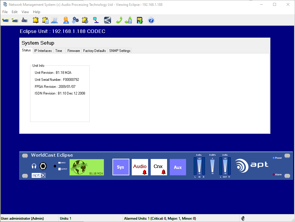 Worldcast Eclipse APT-X Broadcast AES Digital Audio STL Stereo Codec AoIP ISDN