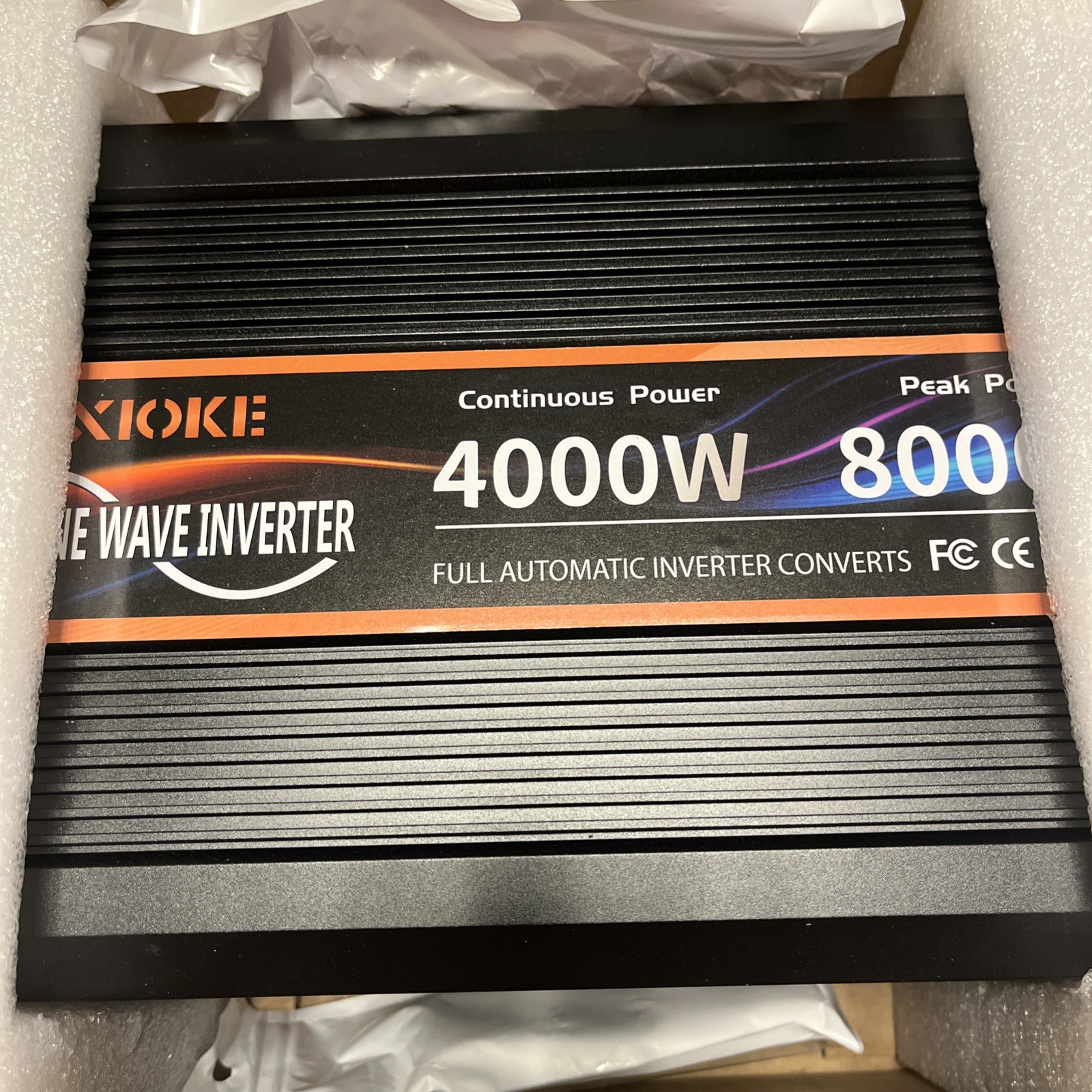 JARXIOKE 4000W 12V Pure Sine Inverter 110/120V 4 AC USB-C LCD Remote