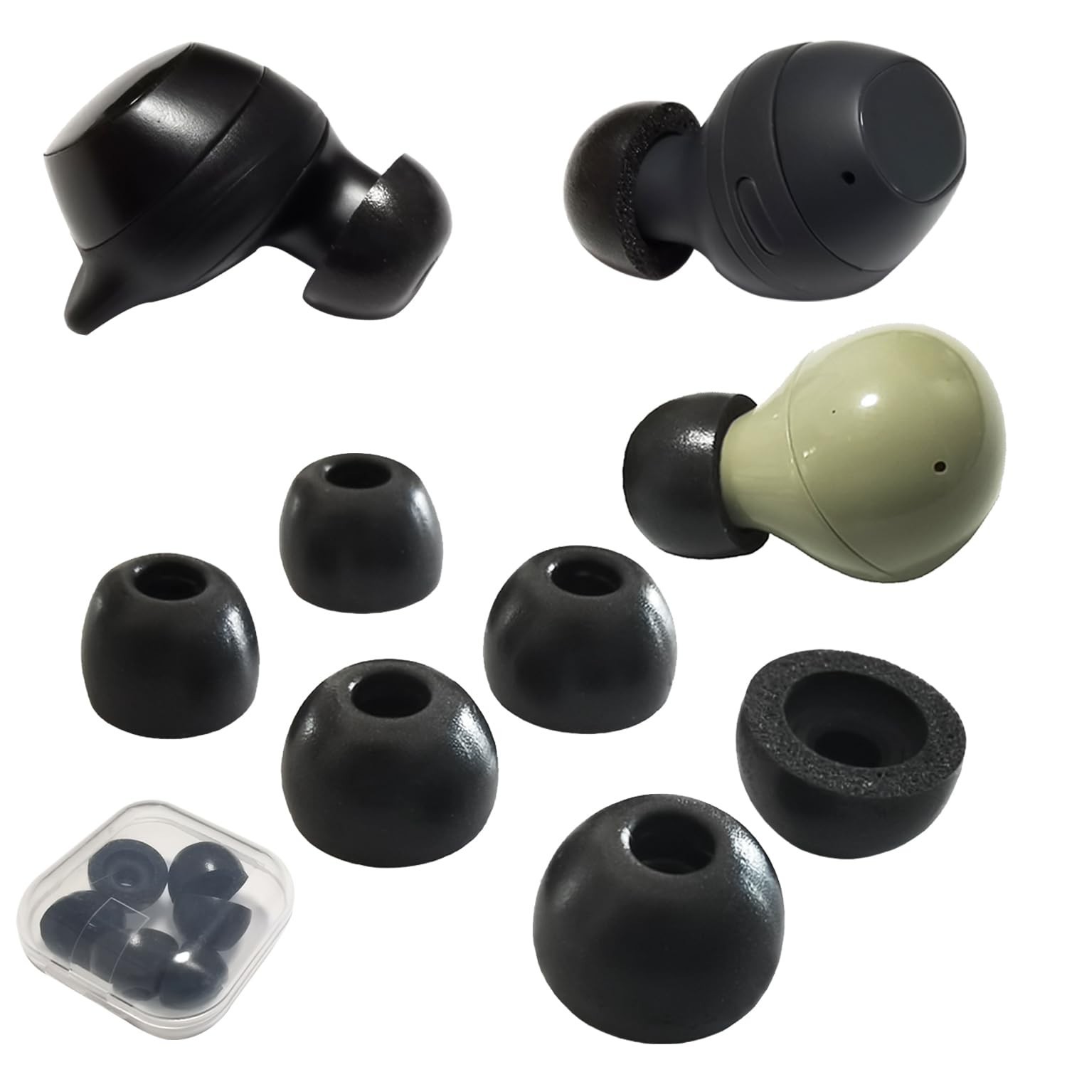 Memory Foam Ear Tips for Samsung Galaxy Buds 2 / Buds FE/Buds+, 3 Pairs S/M/L...