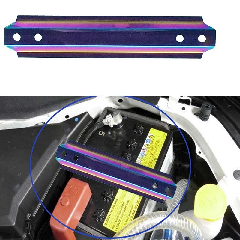 JDM RACING TITANIUM ALUMINUM CAR BATTERY TIE DOWN MOUNT BRACKET BRACE BAR