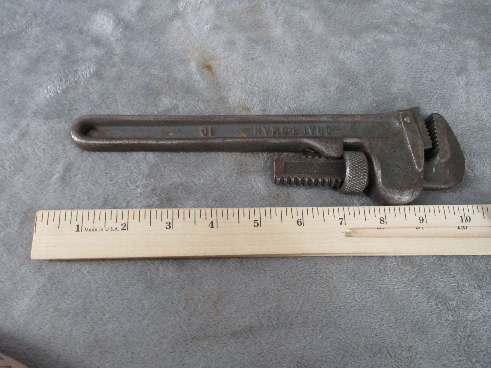 Craftsman Adjustable Pipe Wrench 10 Inch Durable Hand Tool Vintage