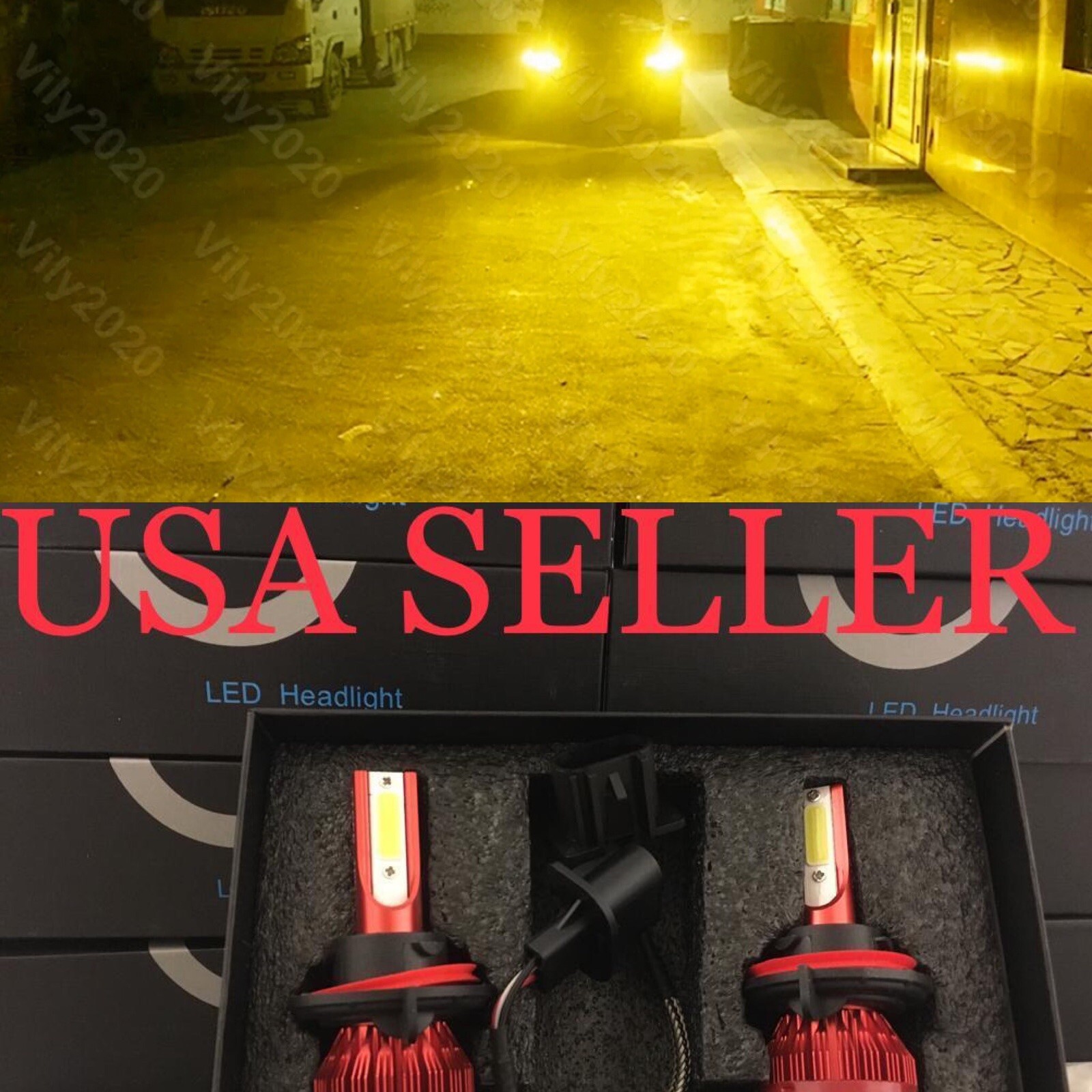 H13 YELLOW LED Headlight Light Bulbs Conversion 3K FIT Ford F-250 2005-2021 F250