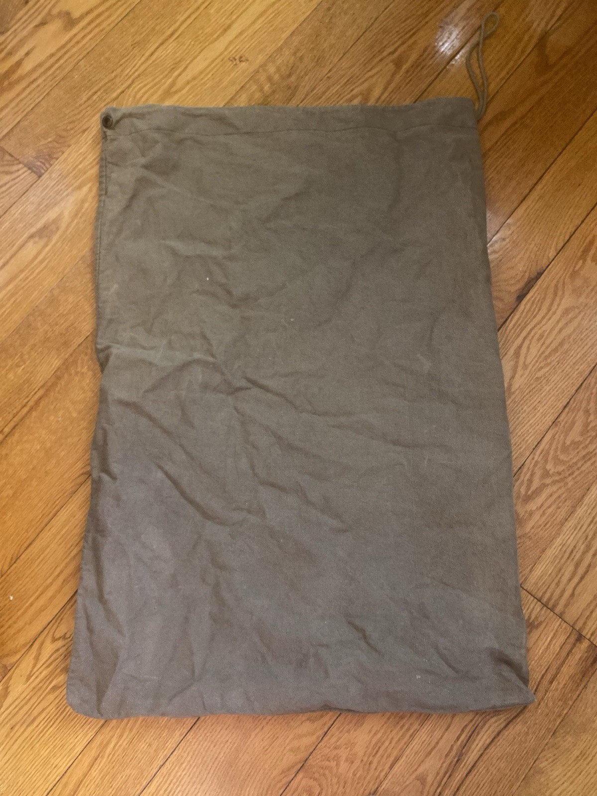 Military Style Barracks Bag Tan Drawstring Top Preowned