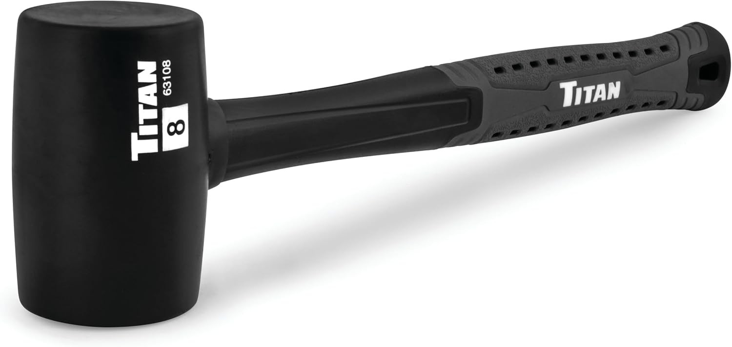 Professional 8oz Rubber Mallet for Construction - Non-Marking & Shock Absorbing