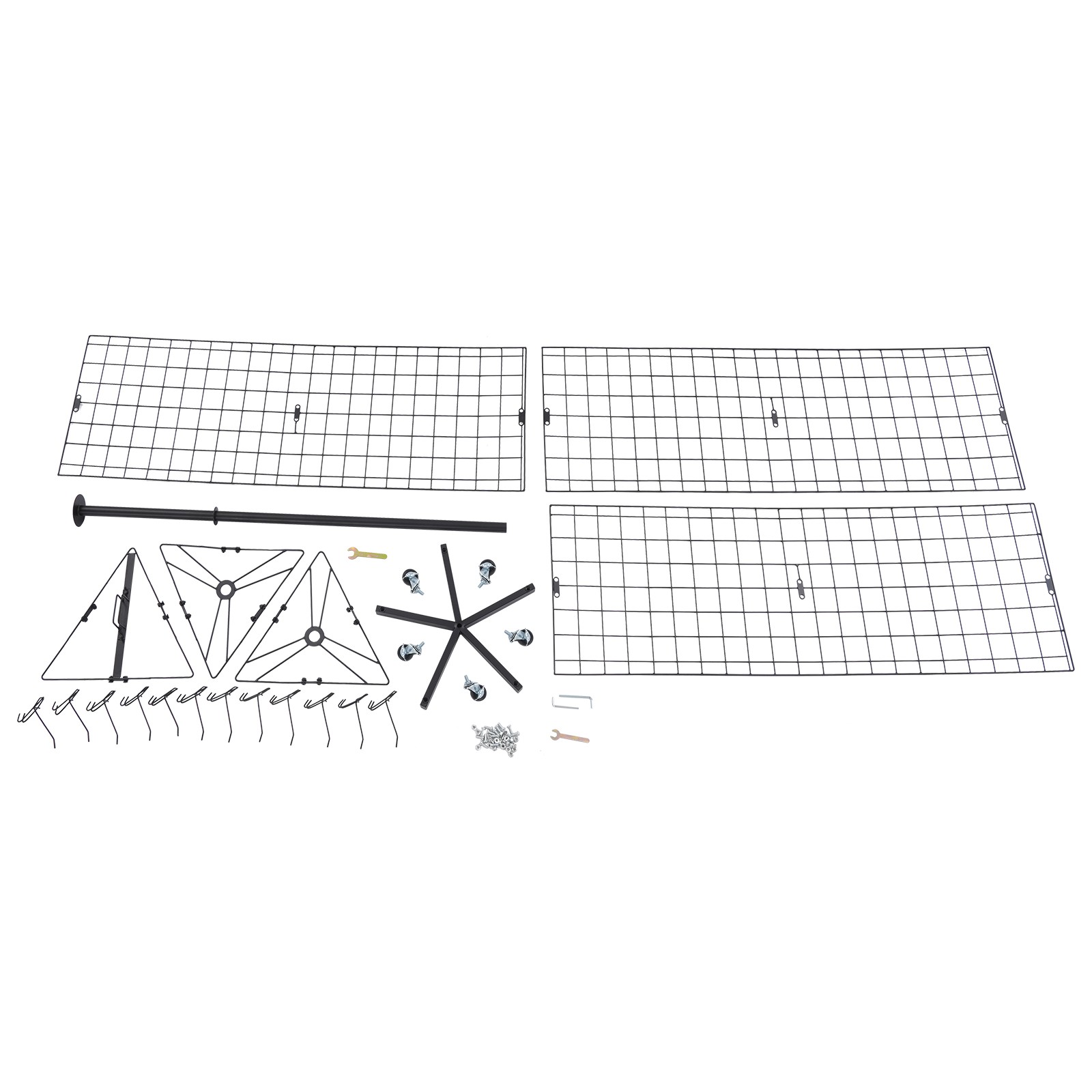 Triangular Grid Panel Display Stand Mobile Grids Wall Showing Shelf Freestanding
