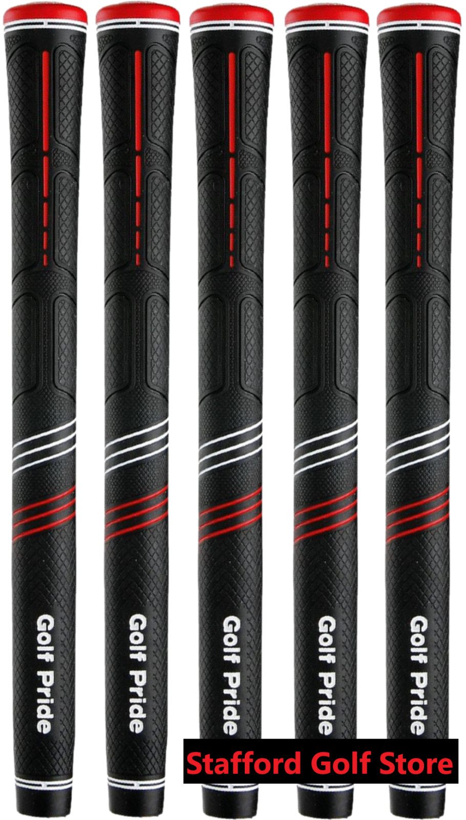 NEW Golf Pride CP2 Pro Jumbo Golf Grips Set of 5 Black/Red .600 Round 80g Soft