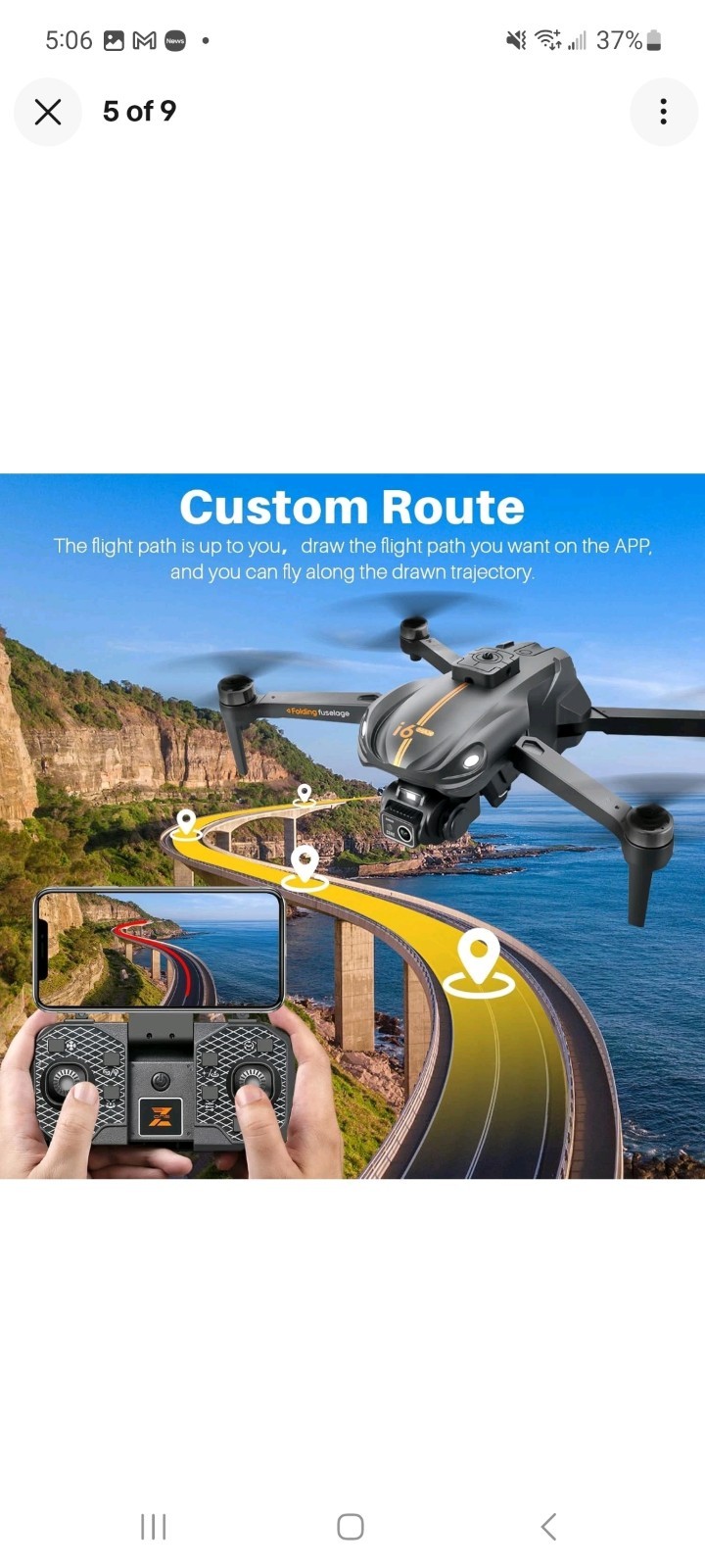 i6 Max RC Drone Dual Camera 4K HD Night Vision Obstacle Avoidance with 2 Battery