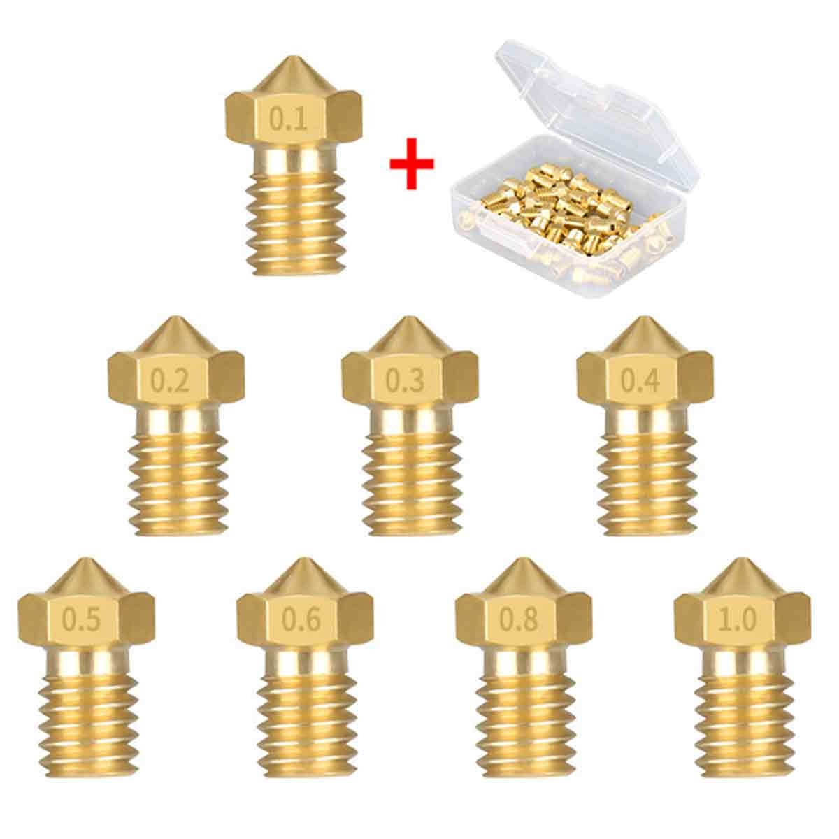 3D Printer Brass Nozzle M6 Thread 1.75mm 3mm Filament for Hotend Extruder