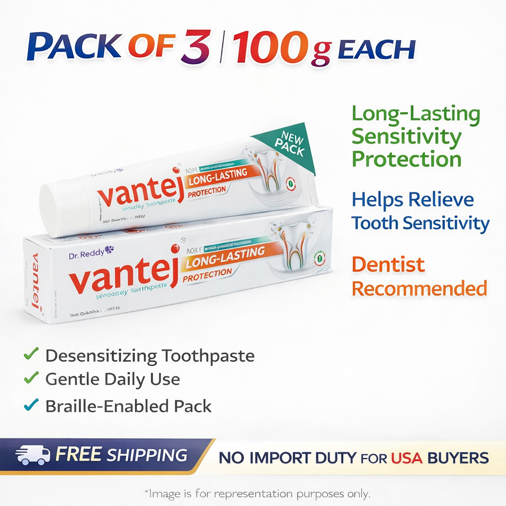 Vantej Sensitivity Protection Toothpaste 100g Dentist Recommended 3Pcs with 2027