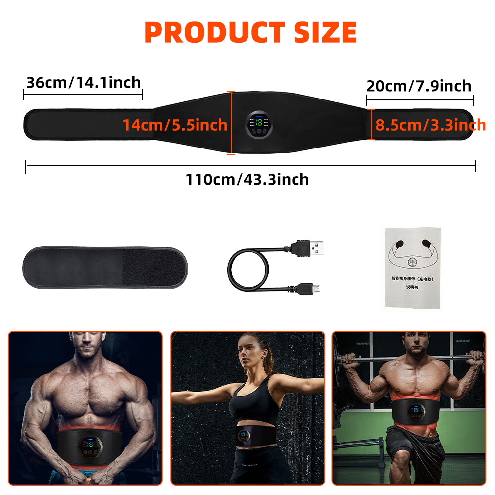 EMS Abdominal Muscle Toning Trainer ABS Stimulator Toner Fitness Weight Loss