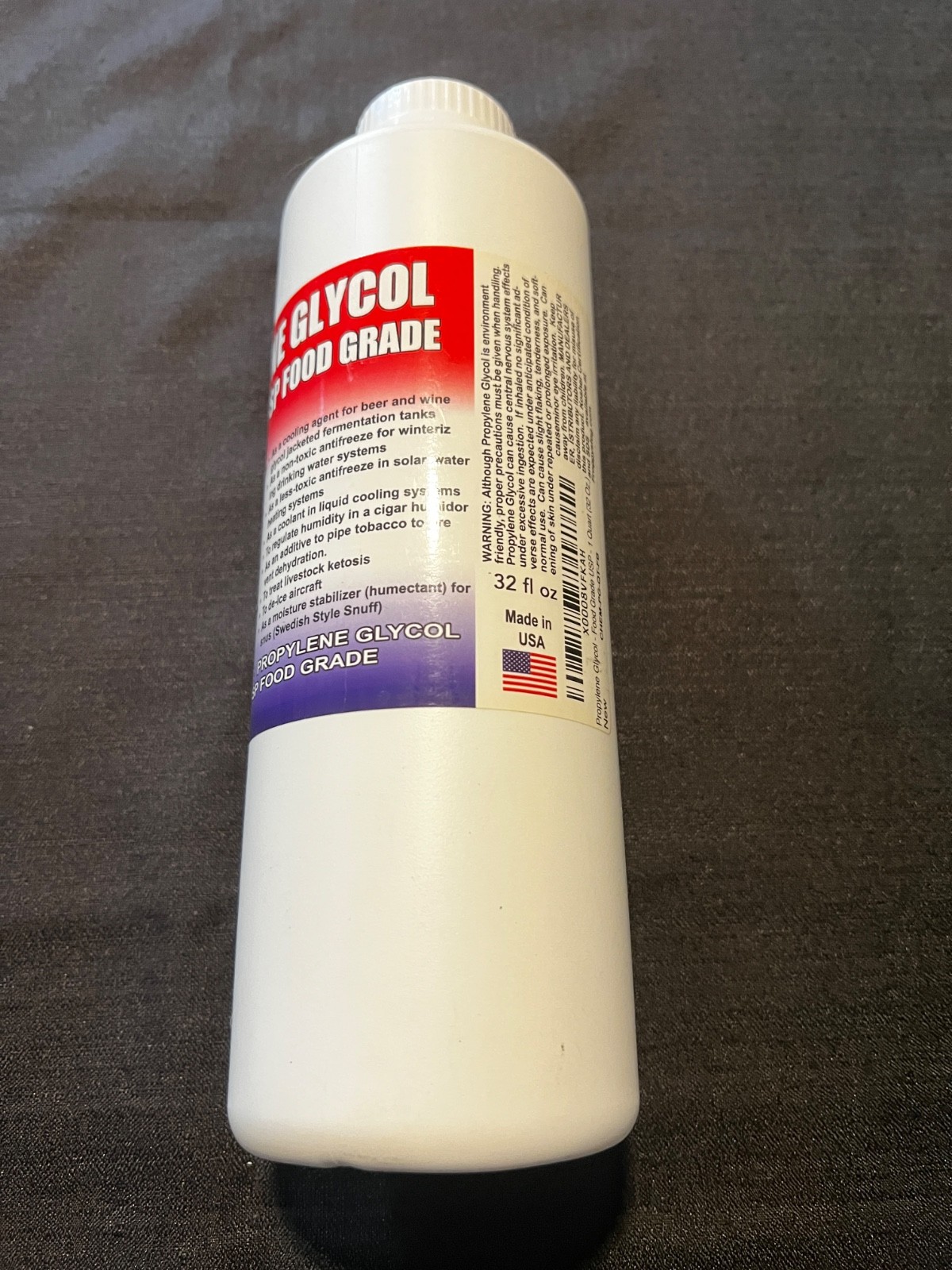 PROPYLENE GLYCOL 99.998% High Purity USP Grade 1 Quart (32 oz)