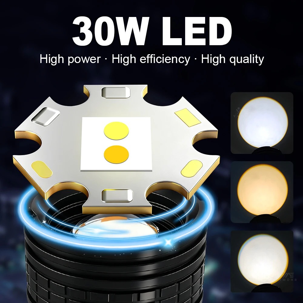 High Power Flashlight Super Big Rechargeable LED Searchlight Long Range Torch US