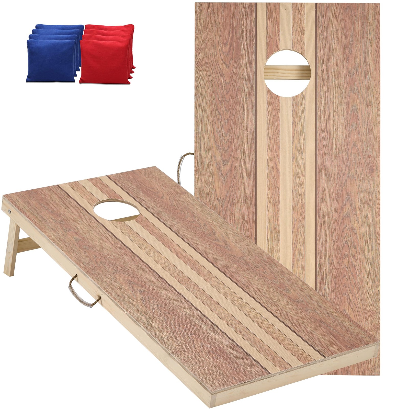 Sportdo 4X2 Ft Solid Wood Cornhole Set 8 Bean Bags Regulation Size Cornhole