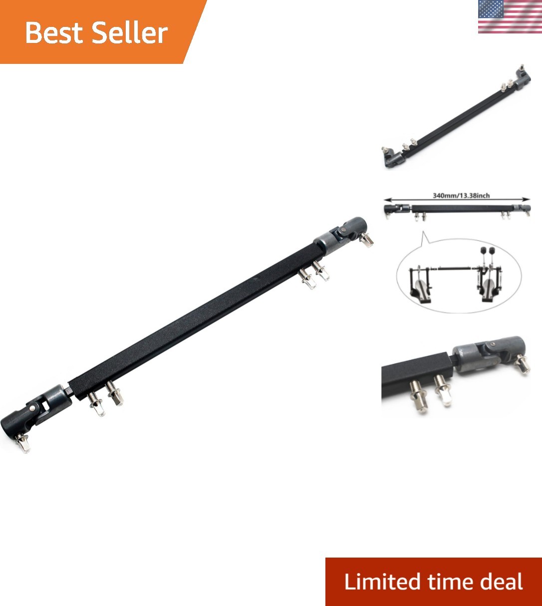 Universal Steel Drive Shaft Link for Double Kick Pedals - Durable & Reliable