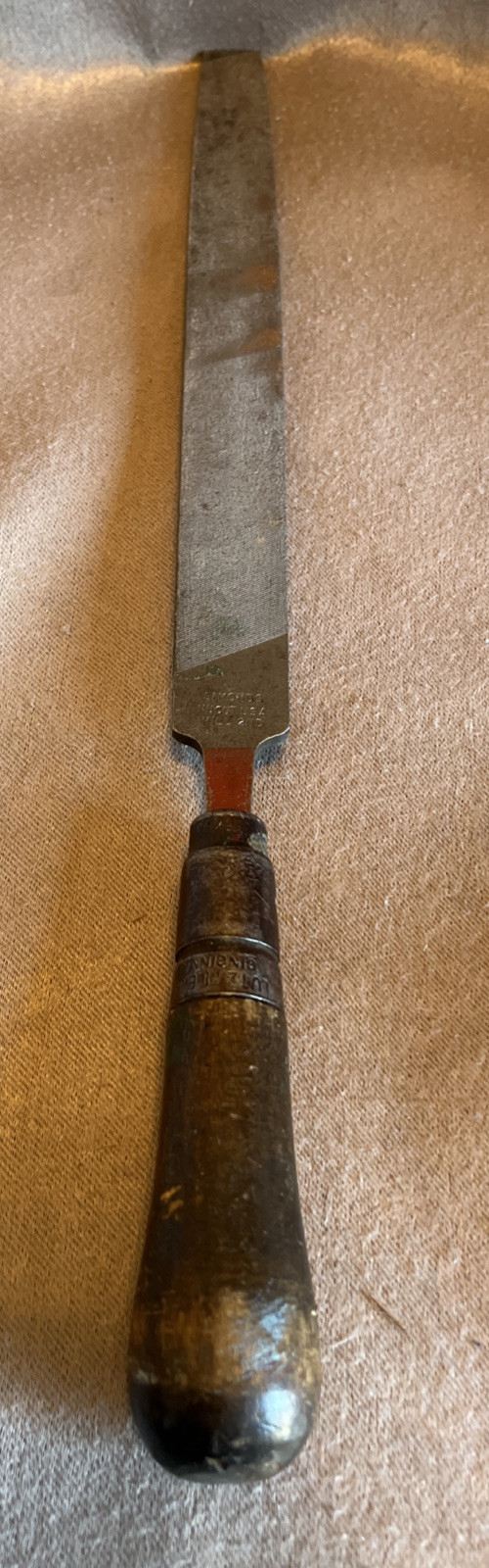 VTG SIMONDS STEEL FILE 12” NUCUT MILL 2ND USA LUTZ WOODEN HANDLE GREAT TOOL