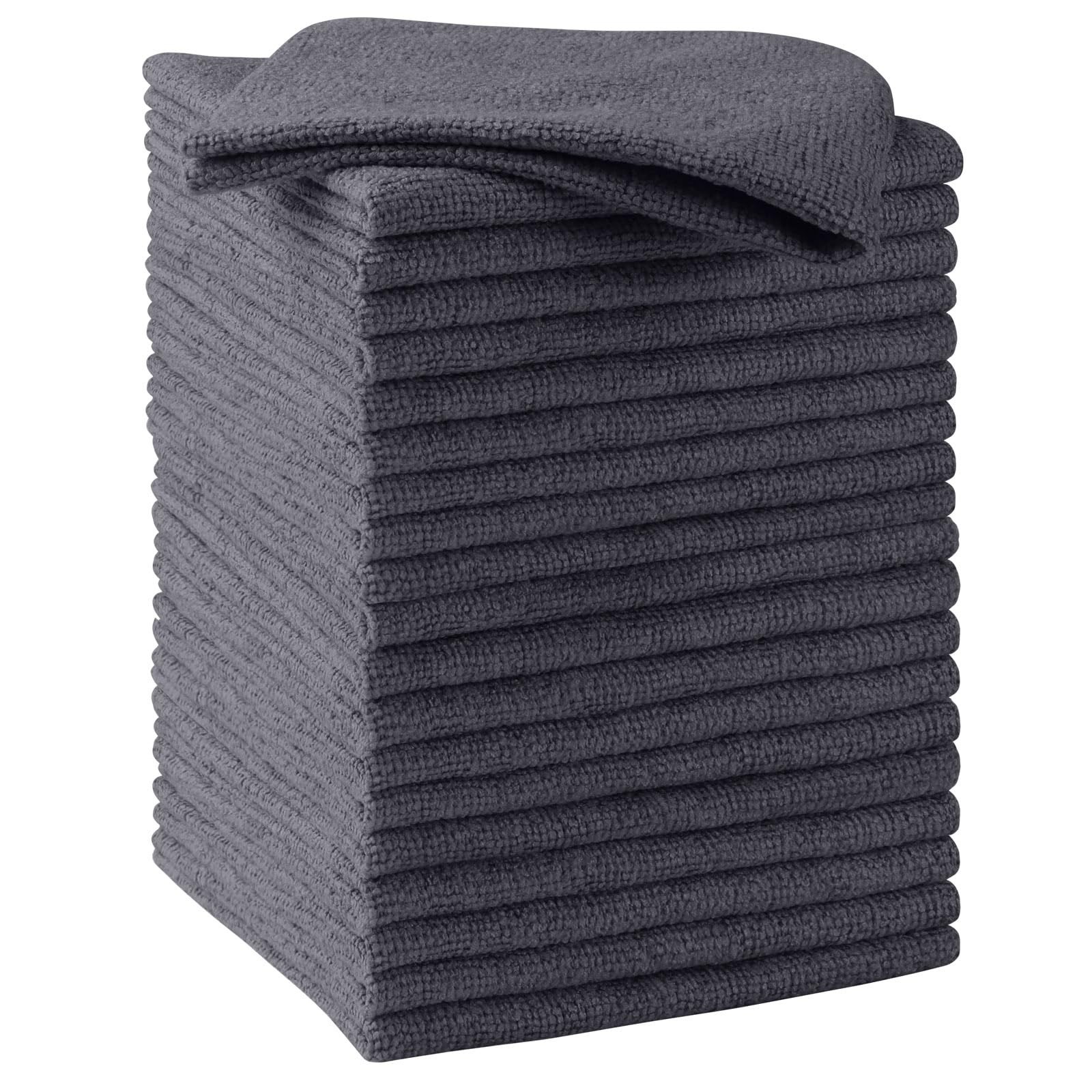 HOMEXCEL Grey Microfiber Cleaning Cloths, 20 Pack Cleaning Rags - Lint Free &...