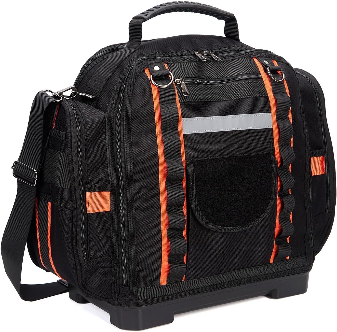 2 Tier Tool Storage Tote Bag 40cm Polyester Removable Cases Hard Bottom Black