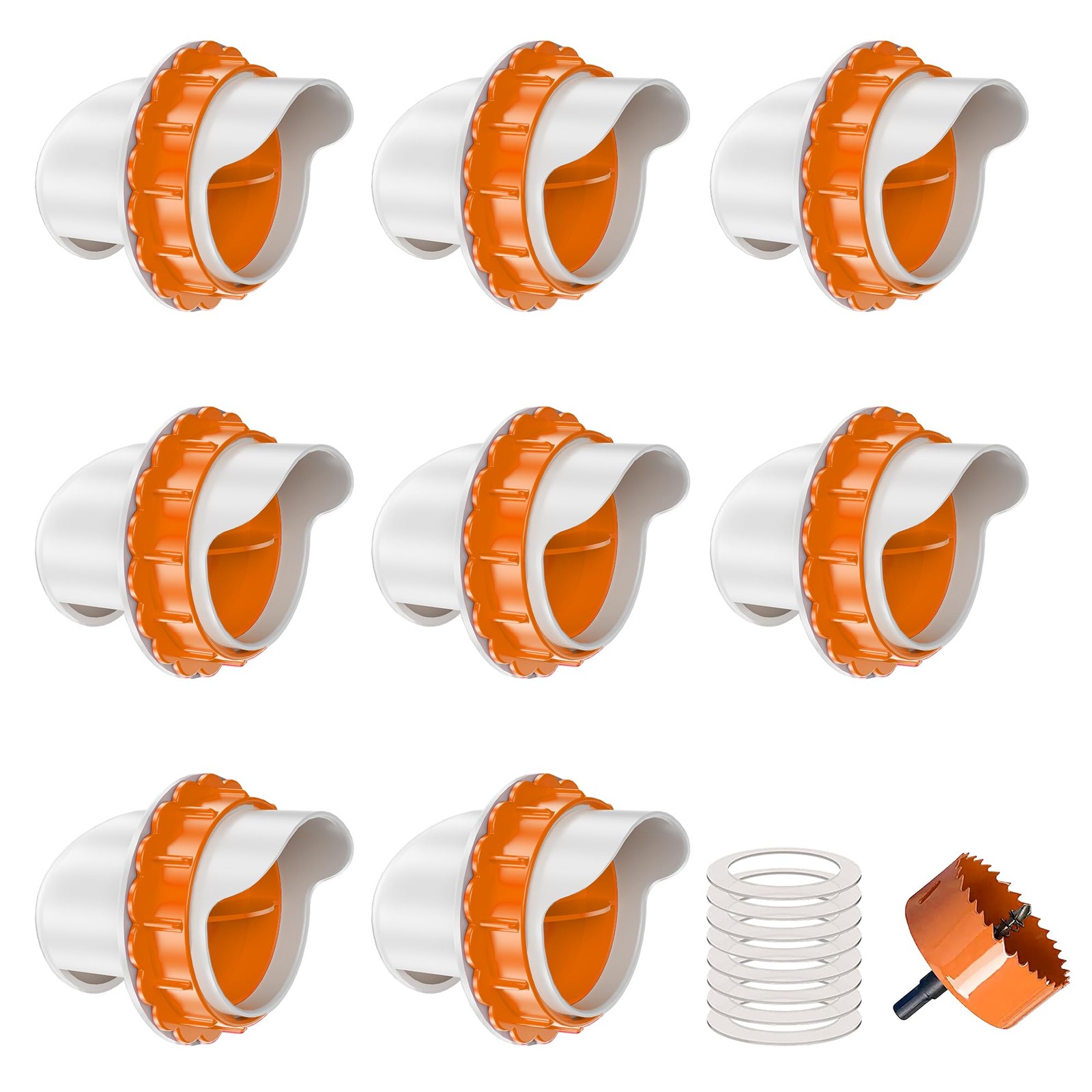 No Waste Chicken Feeders, DIY Automatic Poultry Feeder - 8 8 Ports, Orange
