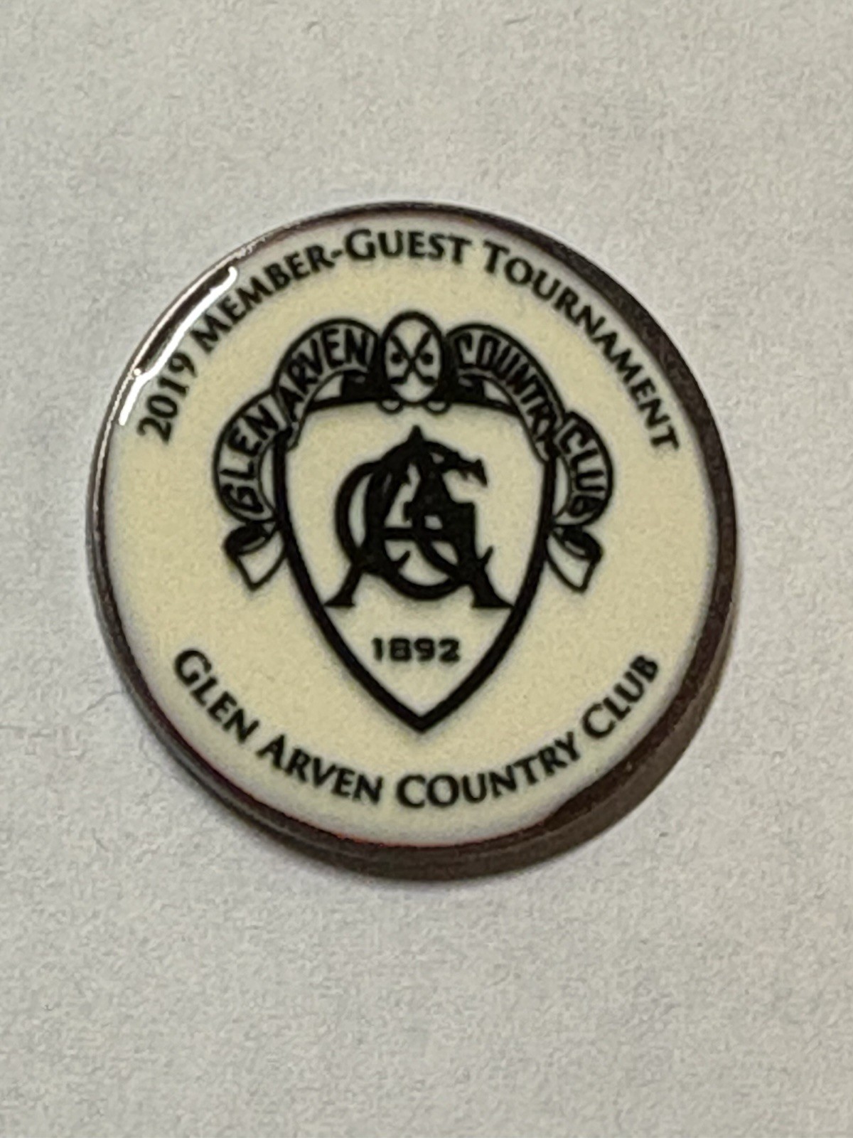 Rare Glen Arven Country Club 1" Double-Sided Coin Style Golf Marker - A Beauty!