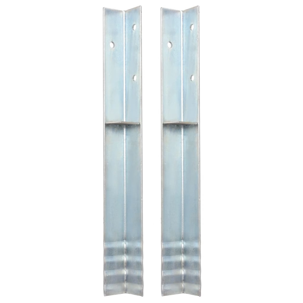 L-shaped Ground Anchors 2 pcs Galvanized Steel 2"x2"x19.7