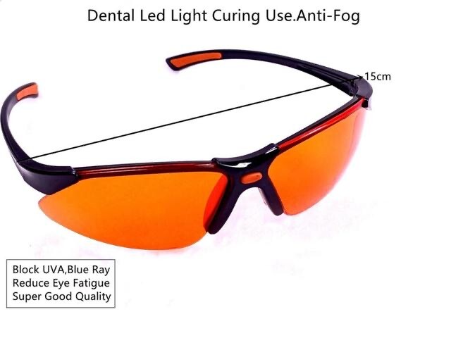 2Pcs Dental Lab Orange Goggles Block LED UV Blue Lights Curing Glasses Protector