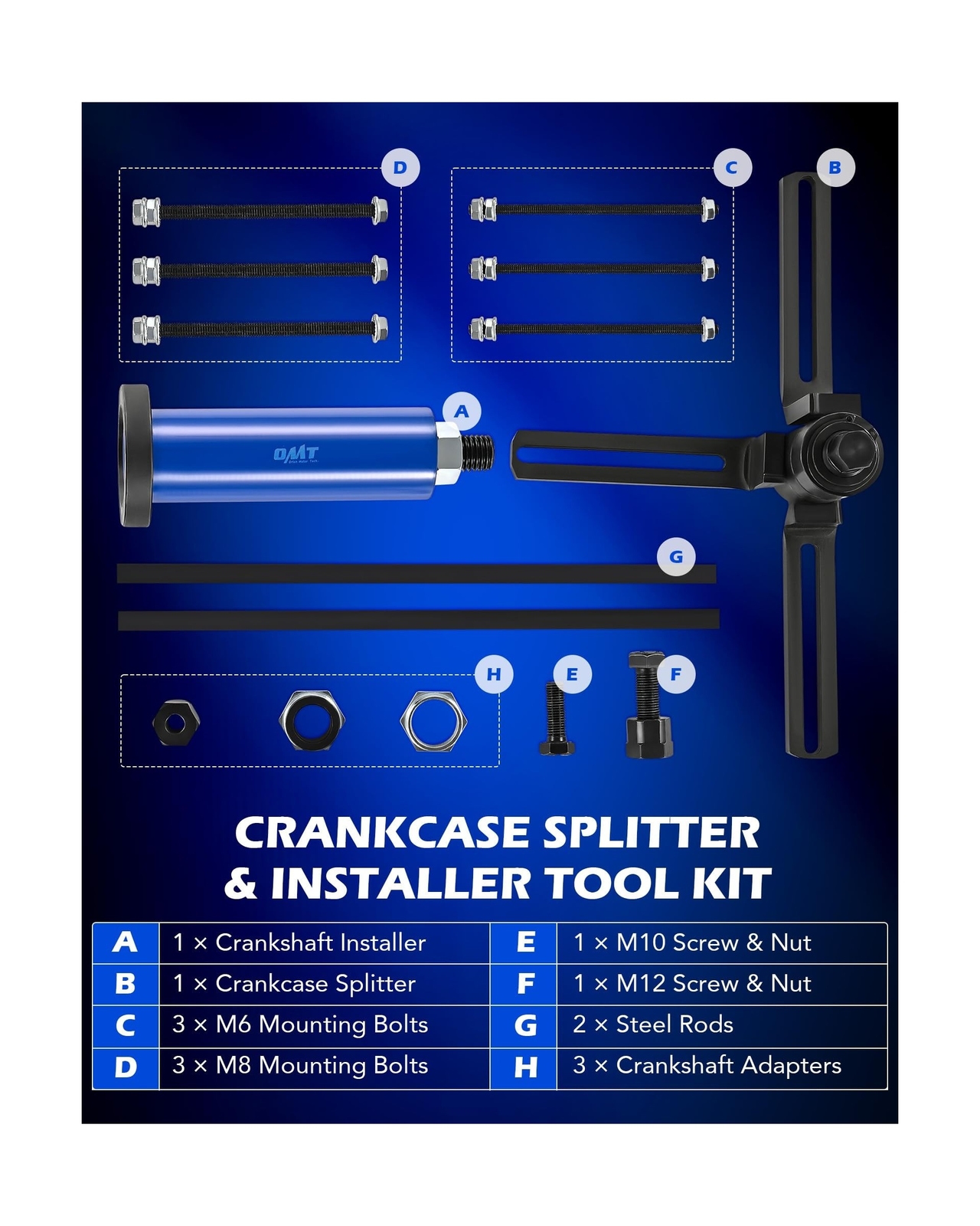 Orion Motor Tech 15 Piece Crankcase Splitter and Installer Tool Kit, Crank Ca...