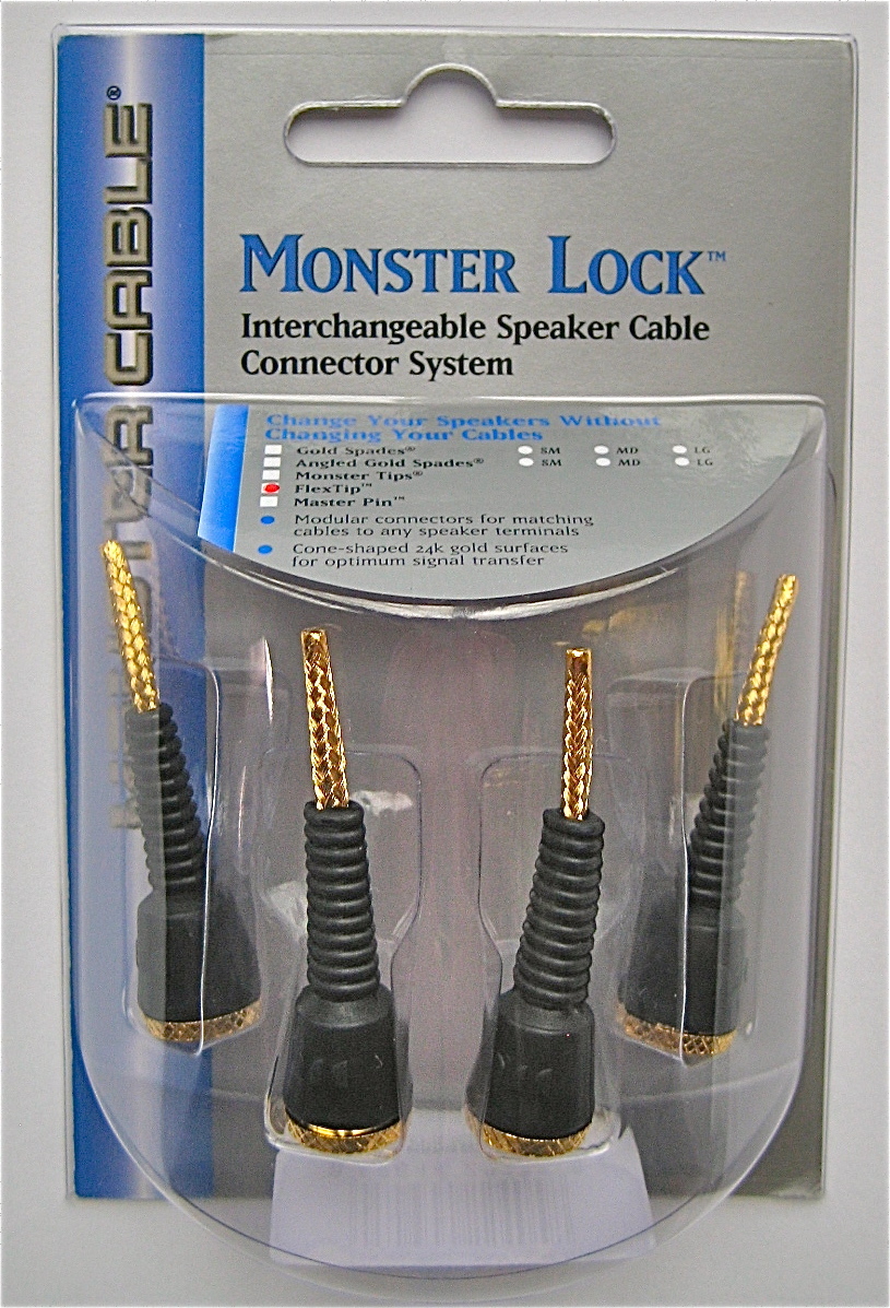 Monster Lock Flex Tip Modular Speaker Cable Termination 4pcs z2 bi-wire biwire Z
