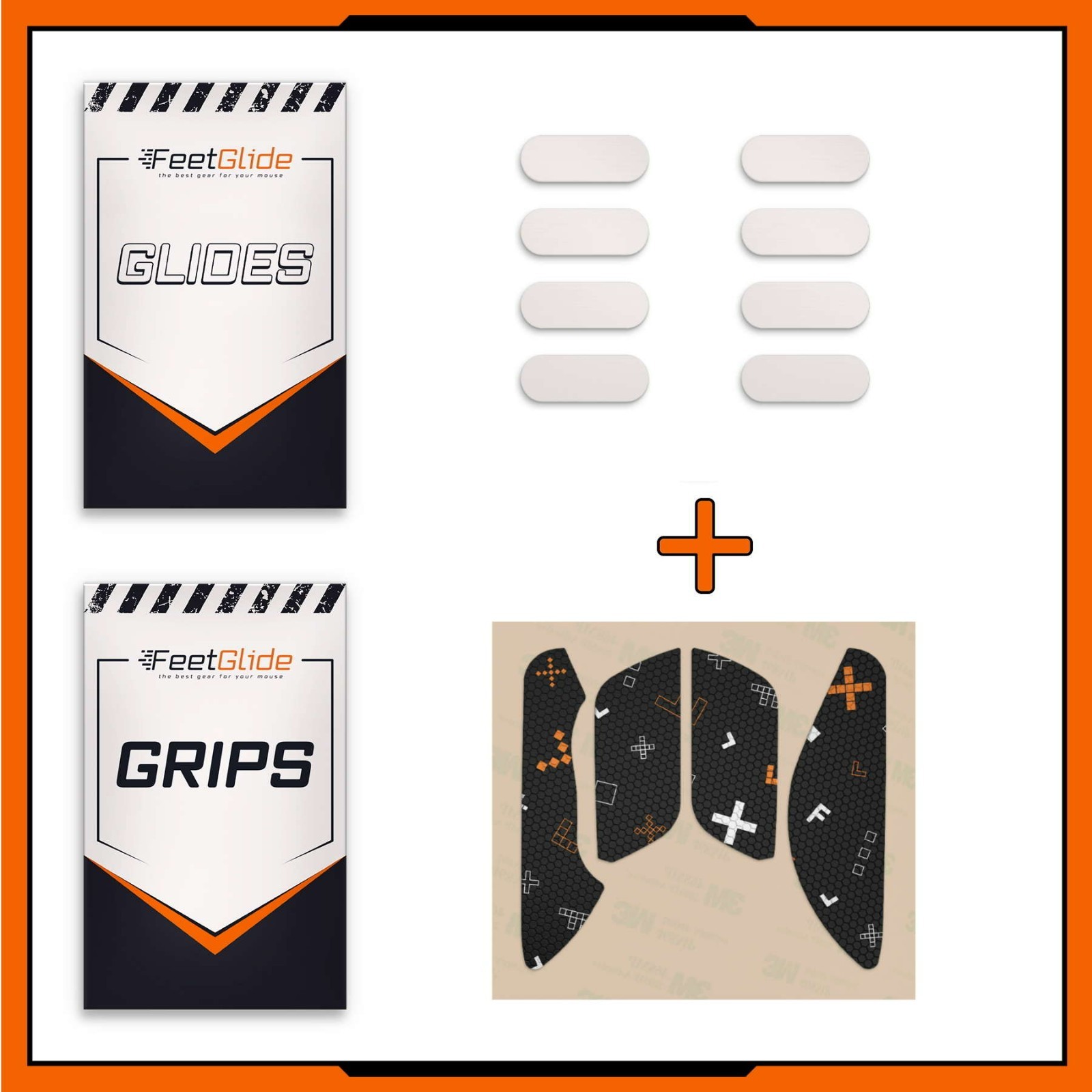 FeetGlide Mouse Skates & Grip Tape Bundle for HyperX Pulsefire Haste Wireless