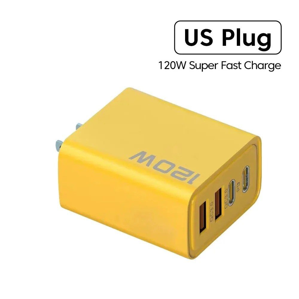 Universal 120W Fast Charger USB Type C PD Quick Charger 3.0 4-Port Wall Adapter