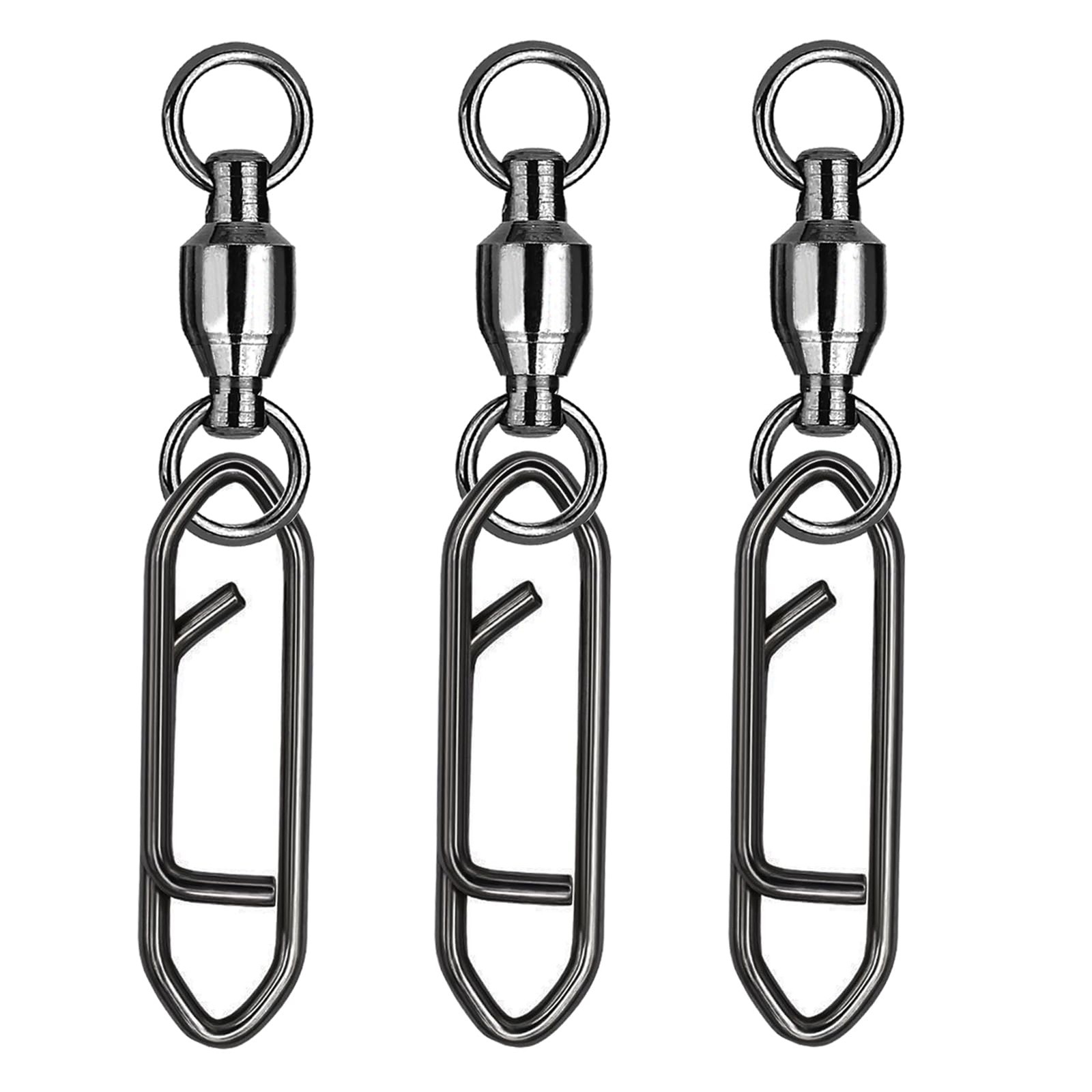 Snap Connector Fishing Swivels Stainless Bearing Ball Snap Swivels Steel Quic...