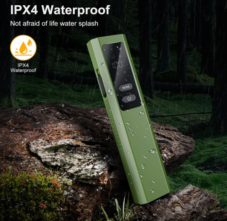 EDC Flat Flashlight 4-in-1 Rechargeable Pocket Work Light w/ Green Beam & UV