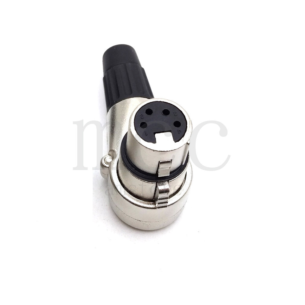 Right angle 90 Degree XLR 4pin female socket for Anton etc camera power supply