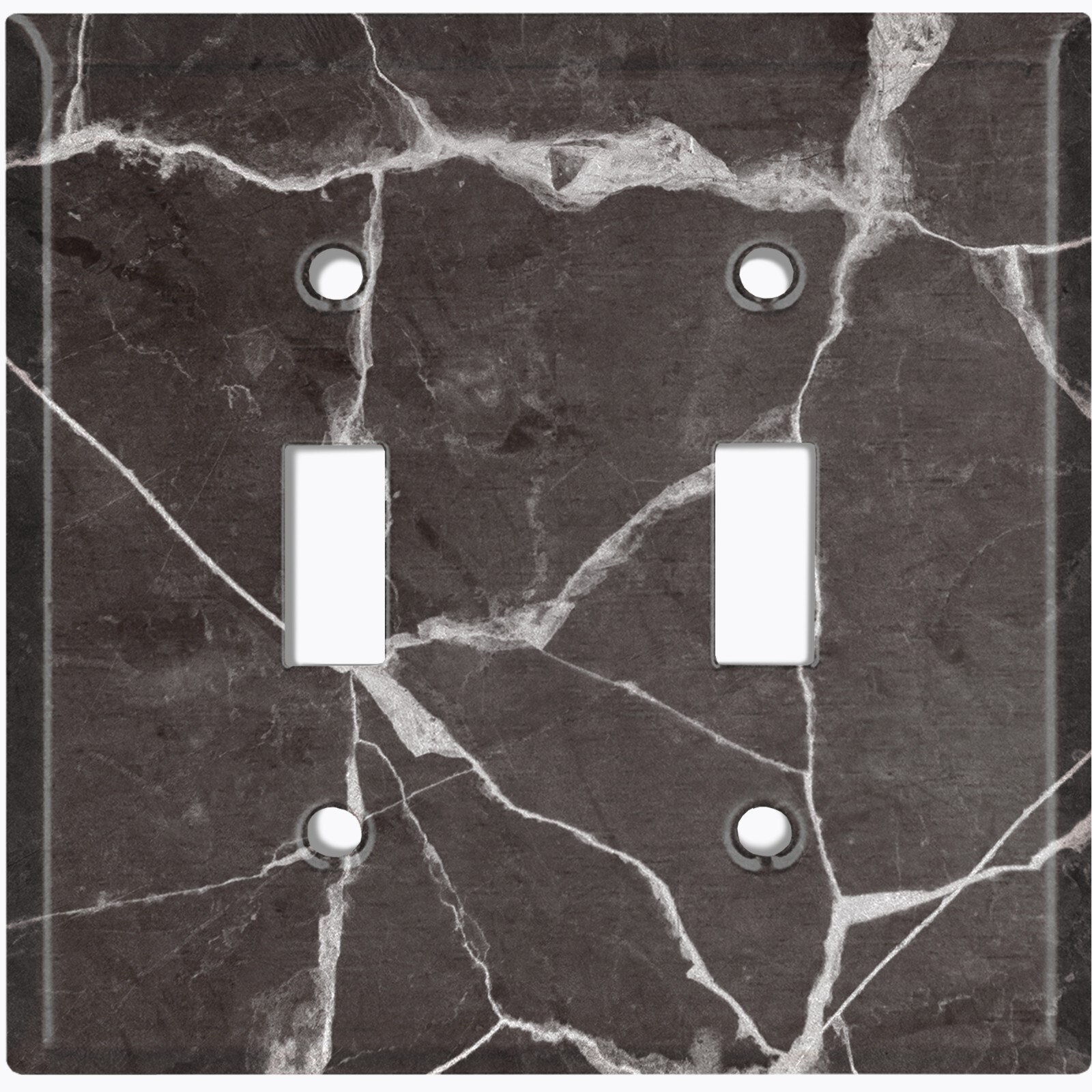Metal Light Switch Cover Wall Plate Kitchen Marble Black Pattern Tile MAR004