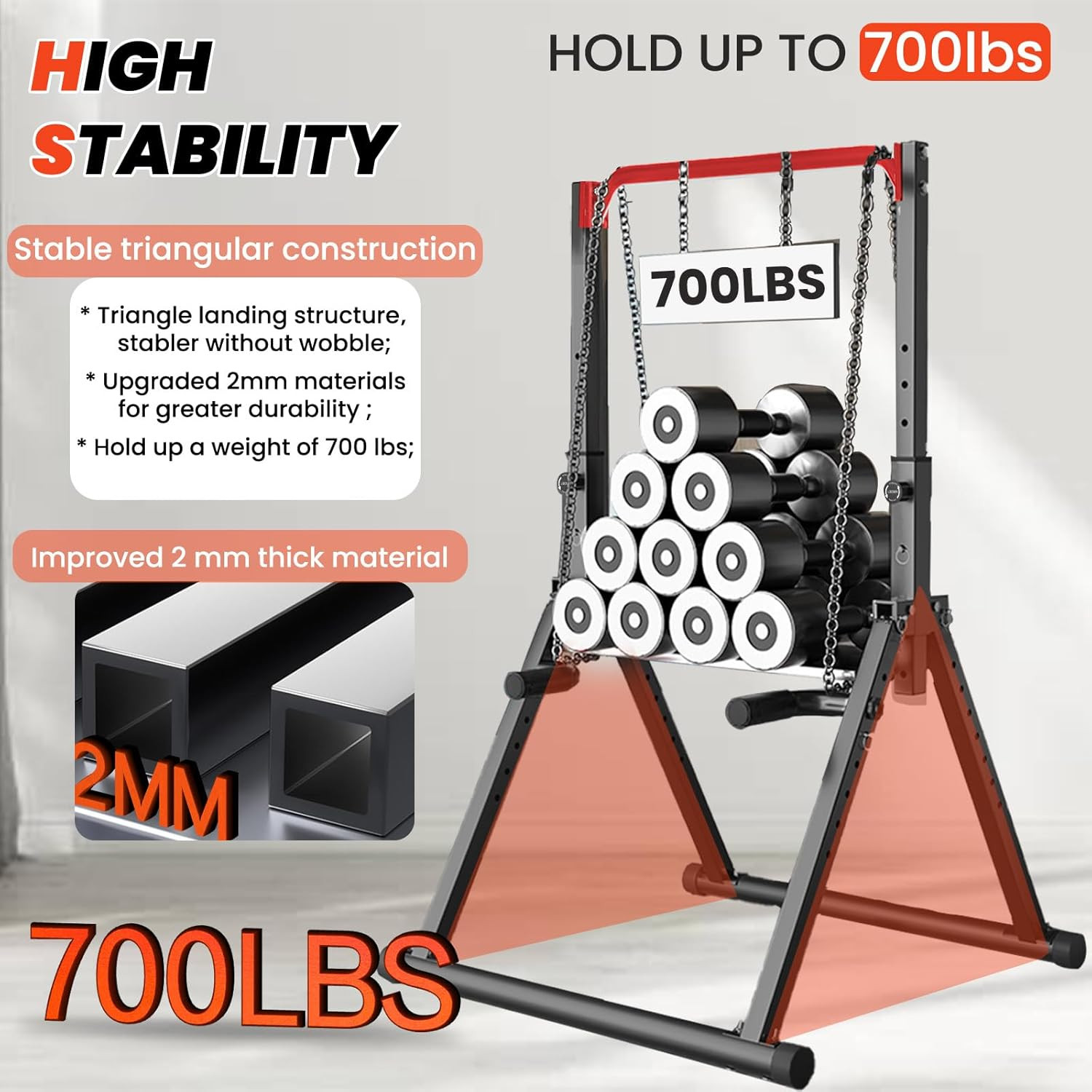 Power Tower Pull up Bar Free Standing, Adjustable Foldable Pull up Station, Home