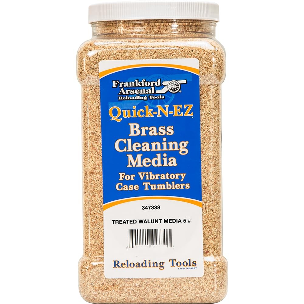 Frankford Arsenal Treated Corn Cob Brass Cleaning Media 4.5 Lb Reusable Conta...