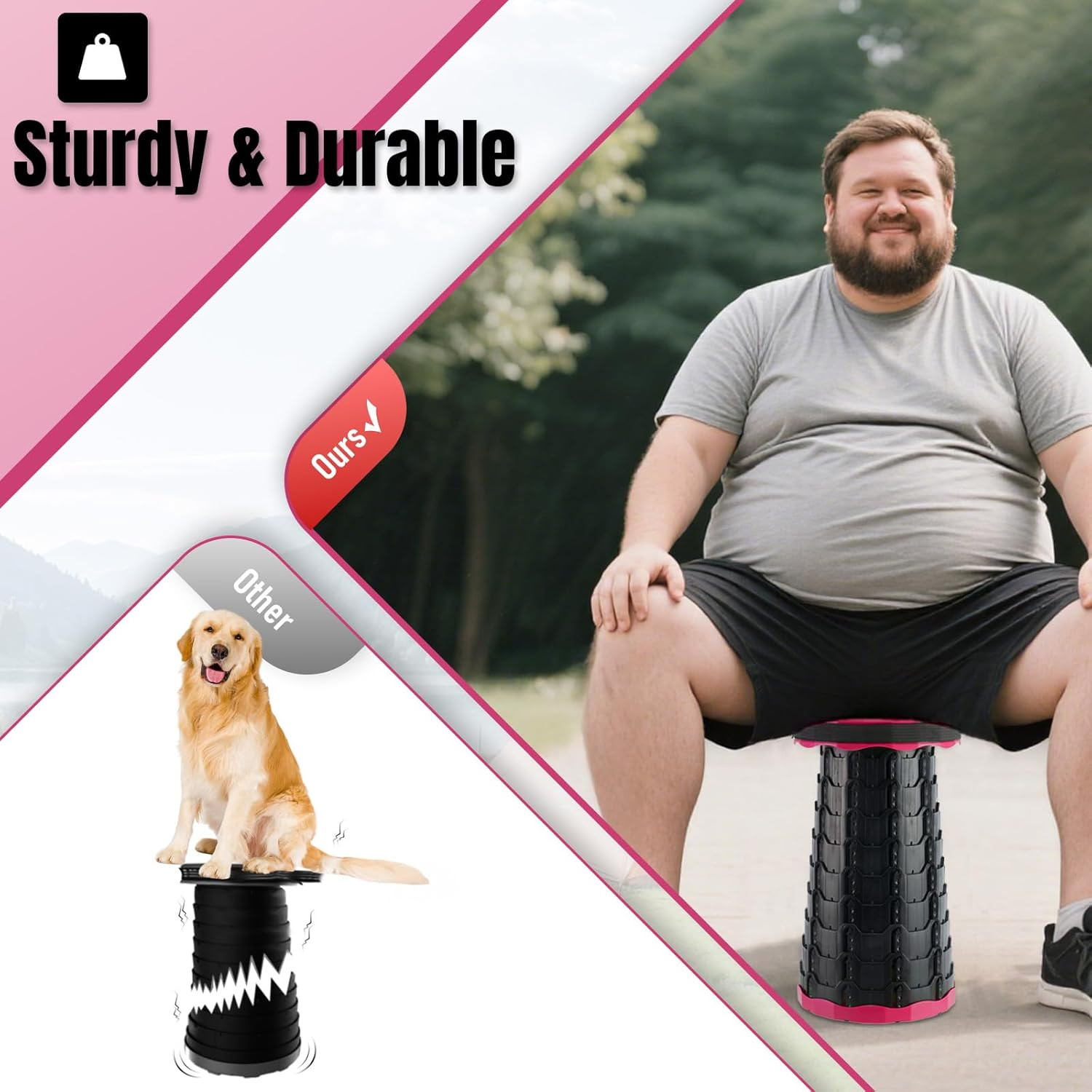 Upgraded Foldable Stool Thickened, Portable Collapsible Stool Retractable Stool