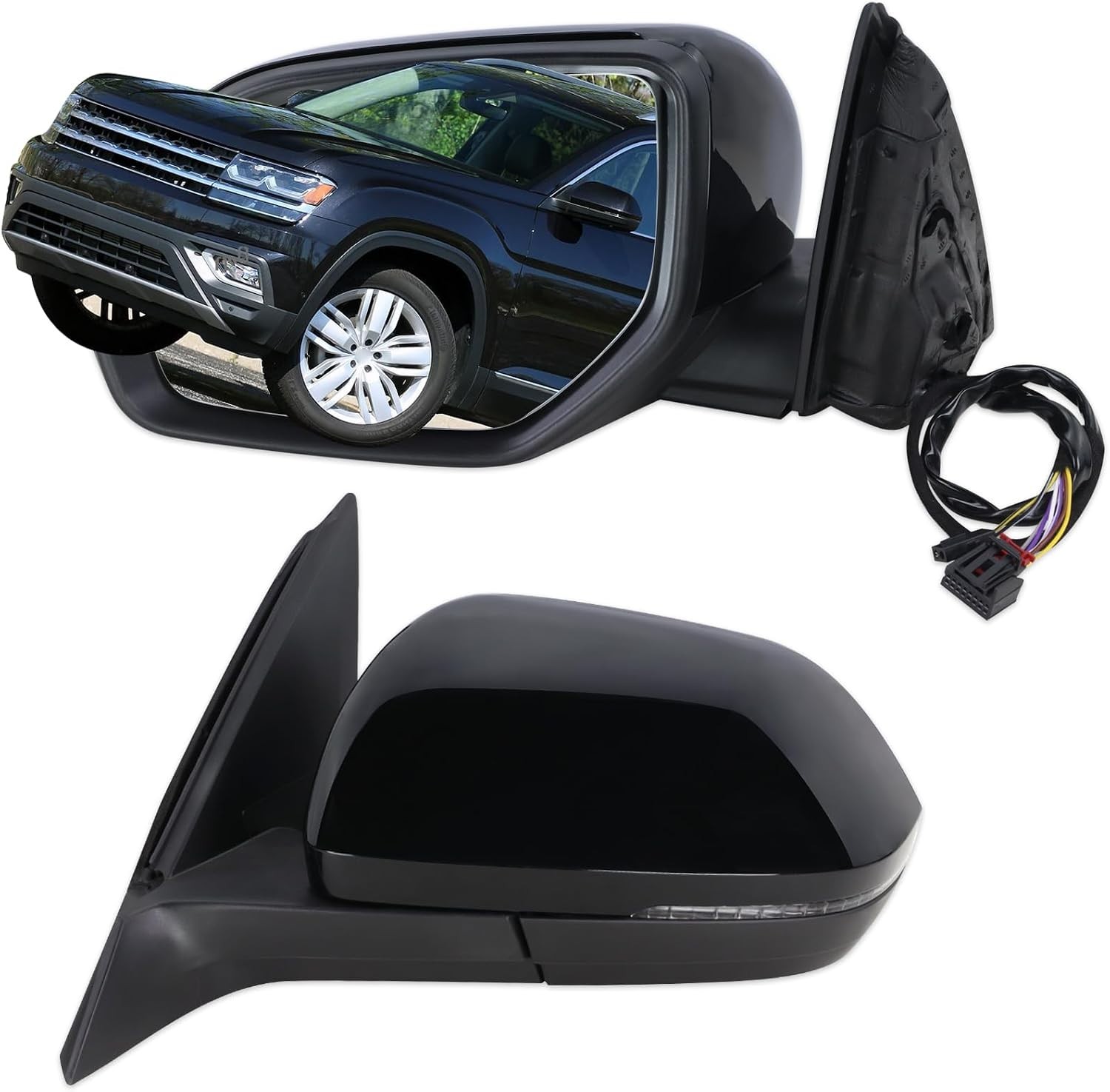 Left Driver Side Mirror Compatible With 2018-2026 VW Atlas With Manual Folding P