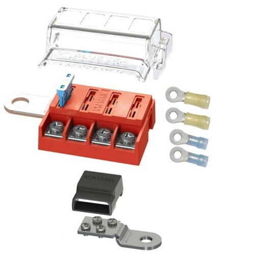 Blue Sea 5024 4-Gang Battery Terminal Fuse Block ST ATO/ATC and Cover